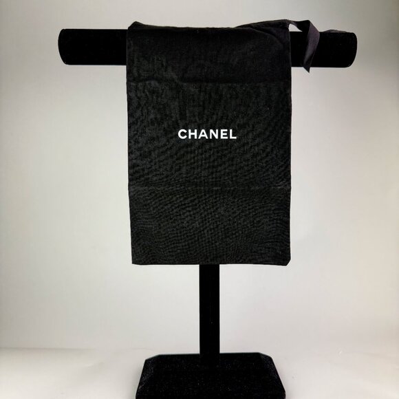 Chanel Black Dust Bags 12.5"x7.5" Pair | Authentic 2020s Logo Cotton Storage - Picture 2 of 7
